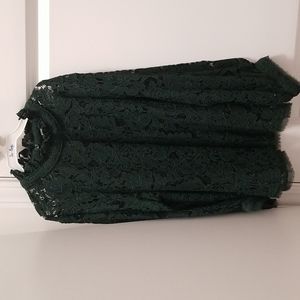 Zara hunter green lace top